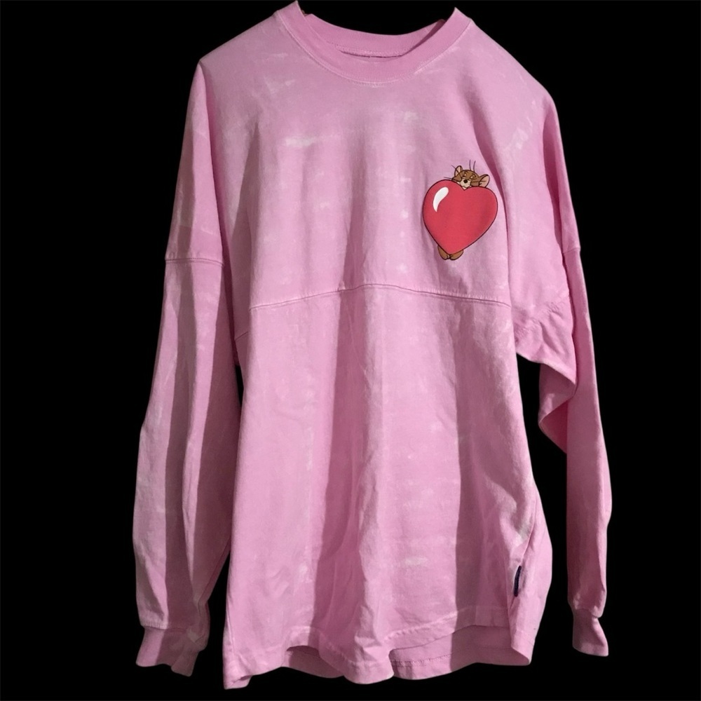 Pink Long Sleeve Tee with Tom and Jerry.